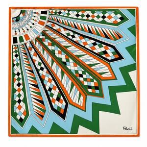 Vintage Paoli Scarf 100% Acetate Japan Mod Geometric 23" Square